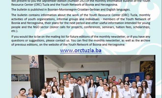 ORC & Youth Network in B&H monthly bulletin 292 - September 2023.